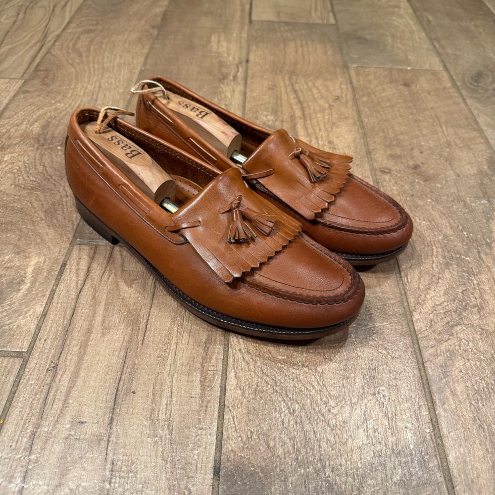 SAS Men's Size 12N Brown Leather Genuine Handsewn Kiltie Tassel Slip On Loafers